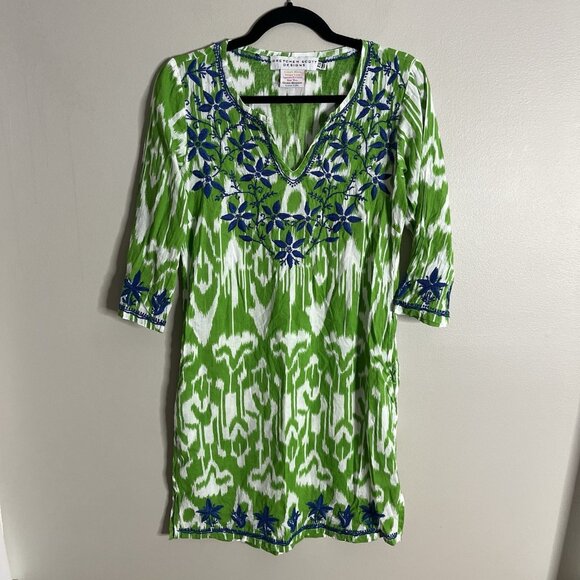 Gretchen Scott Tops - Gretchen Scott Designs Size XS Cotton Embroidered Tunic Swim Cover Top Blouse